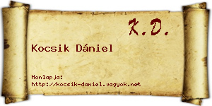 Kocsik Dániel névjegykártya